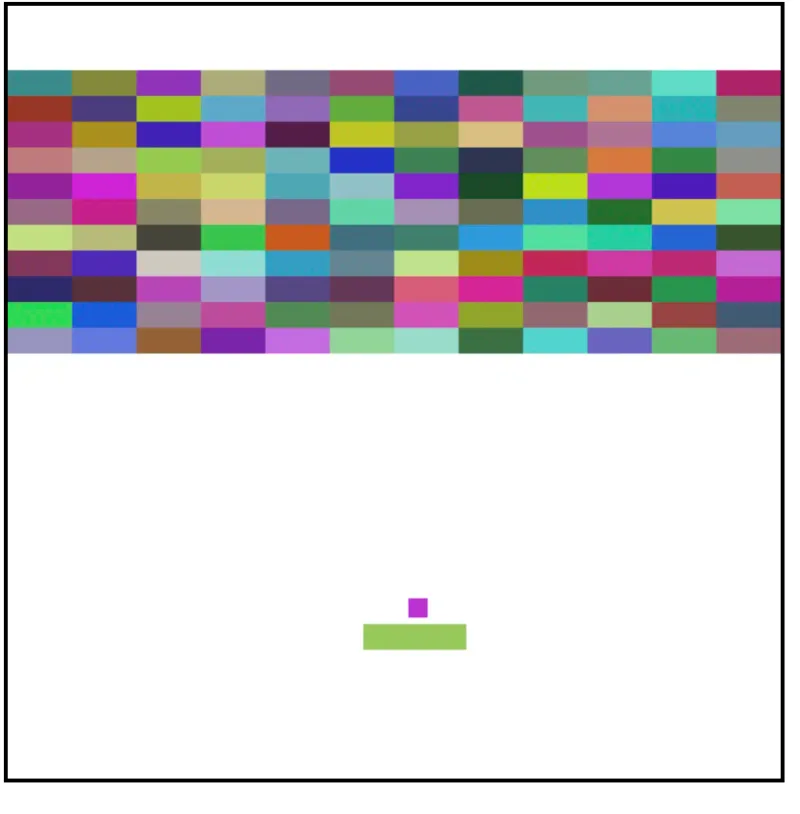 Screen cap of pure JS breakout game