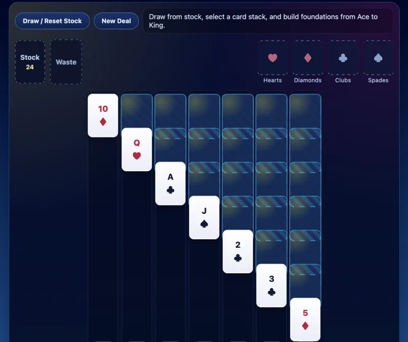 Solitaire card game