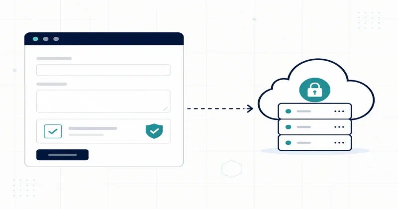 Diagram of a browser form challenge verifying a token with a Cloudflare Worker.